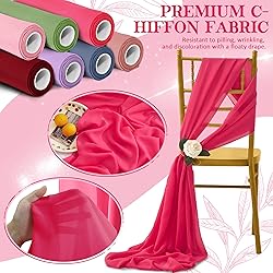 Horbaunal Hot Pink Chiffon Fabric by The Yard, 1
