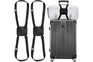 Chelmon 2 Pack Luggage Straps, Ajustable Elastic Bungee Belt for Suitcases, Add Extra Bag Easy and Securely for Travel