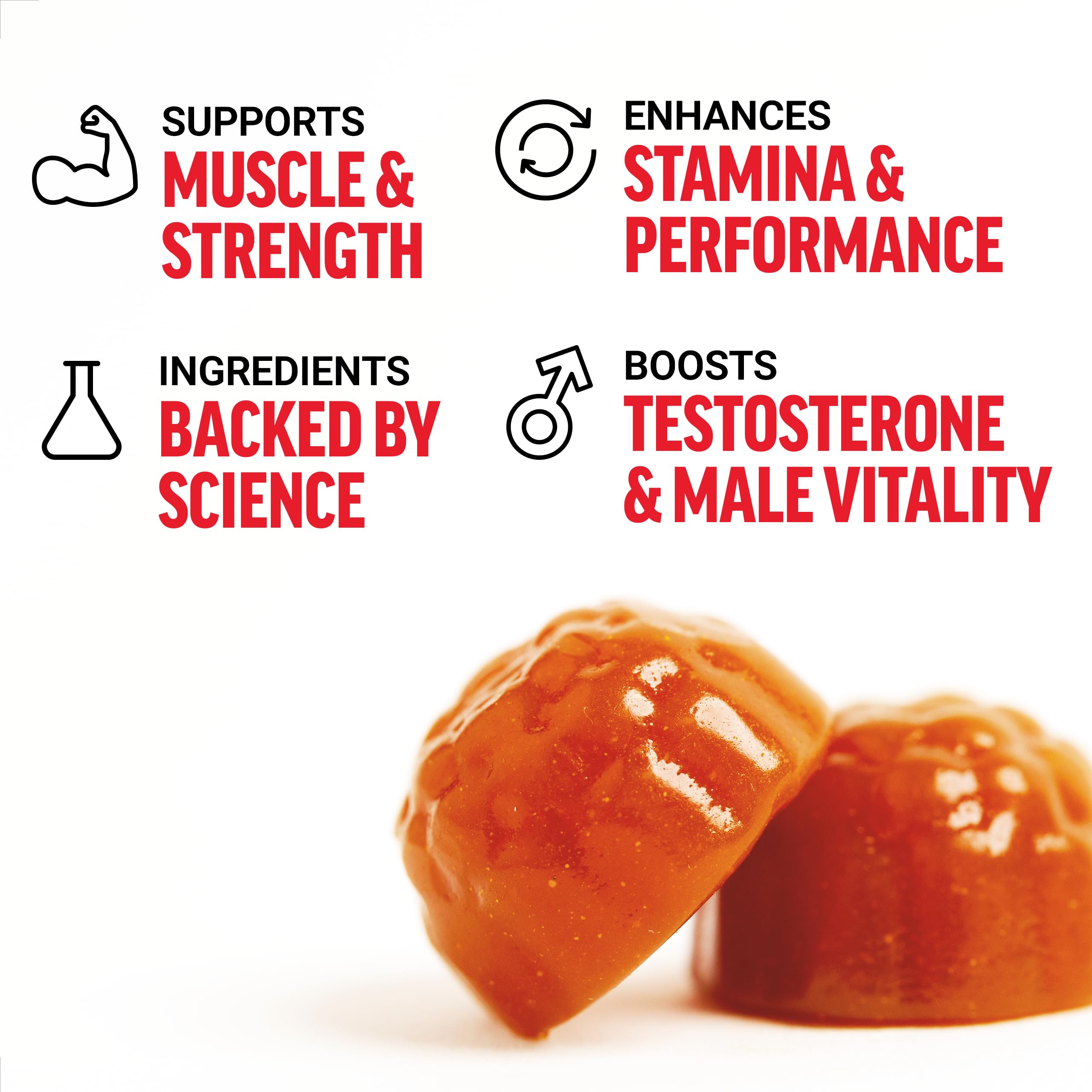 Force Factor Total Beets Blood Pressure Support 60 Chews + Test X180 Gummies Testosterone Booster for Men 60 Gummies