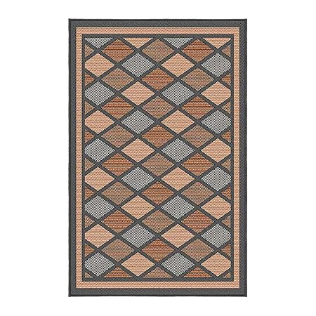 Korhani Outdoorteppich Burnaby Gartenteppich 200x265cm Braun/Beige/Schwarz 100% Polypropylen (UV-behandelt) Balkonteppich Ter