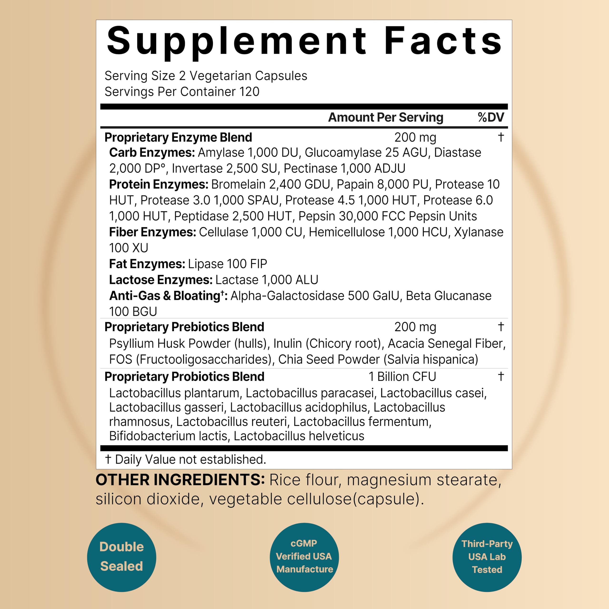 NatureBell Digestive Enzymes with Probiotics and Prebiotics, 240 Veggie Capsules | Gut & Digestive Health Support – 20 Enzyme & 5 Prebiotic Pancreatic Enzyme Complex | Non-GMO, Vegan Friendly