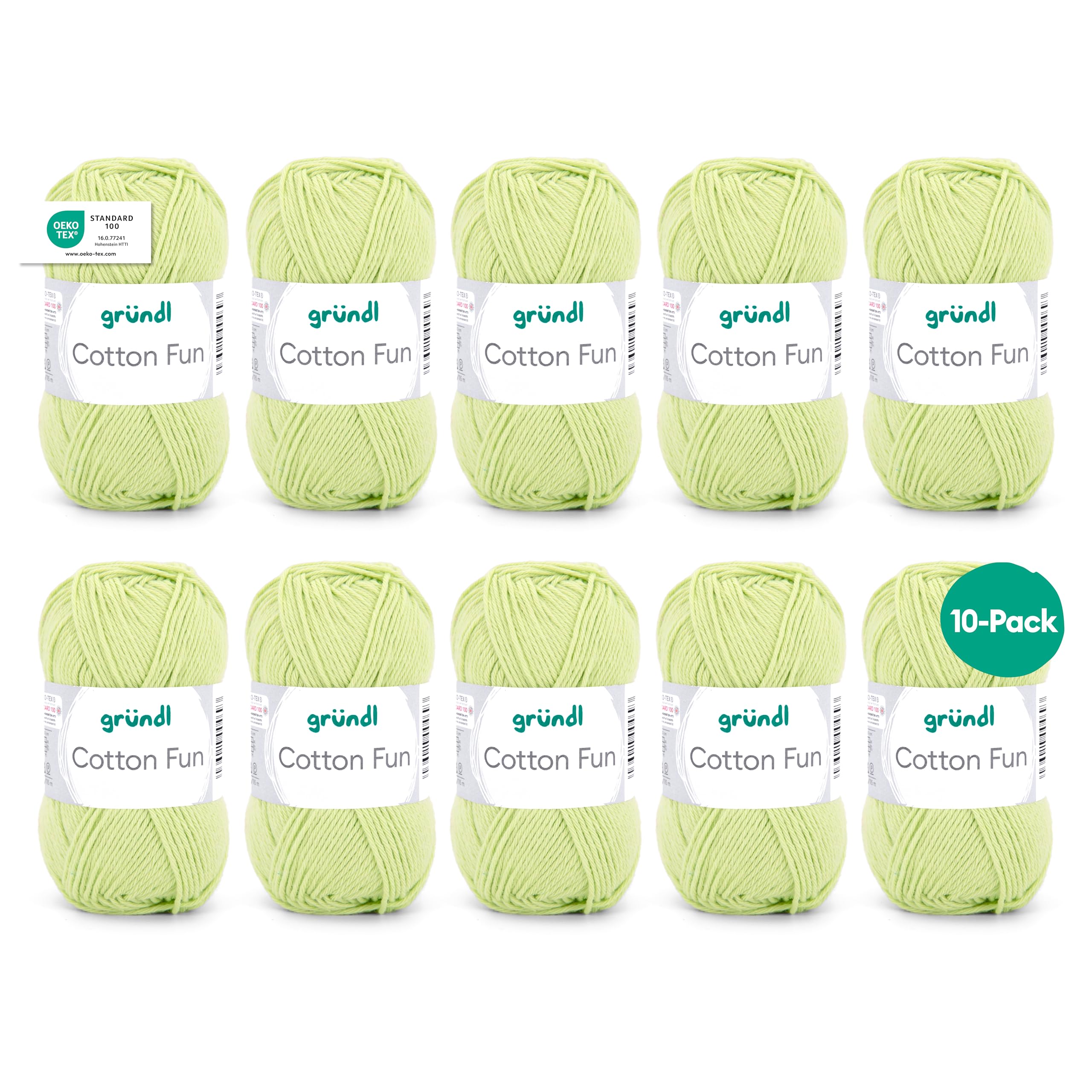 Gründl Cotton Fun Wool Cotton, light green, 27.00 x 11.00 x 07.00 cm