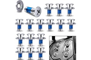 Adnee 64Pcs Snowboard Binding Screw Set - Snowboarding Mounting Screws with Snowboarding Screw Washers - Snowboard Screw Fixed Accessories for Ski Outdoor Sport Parts Replacement