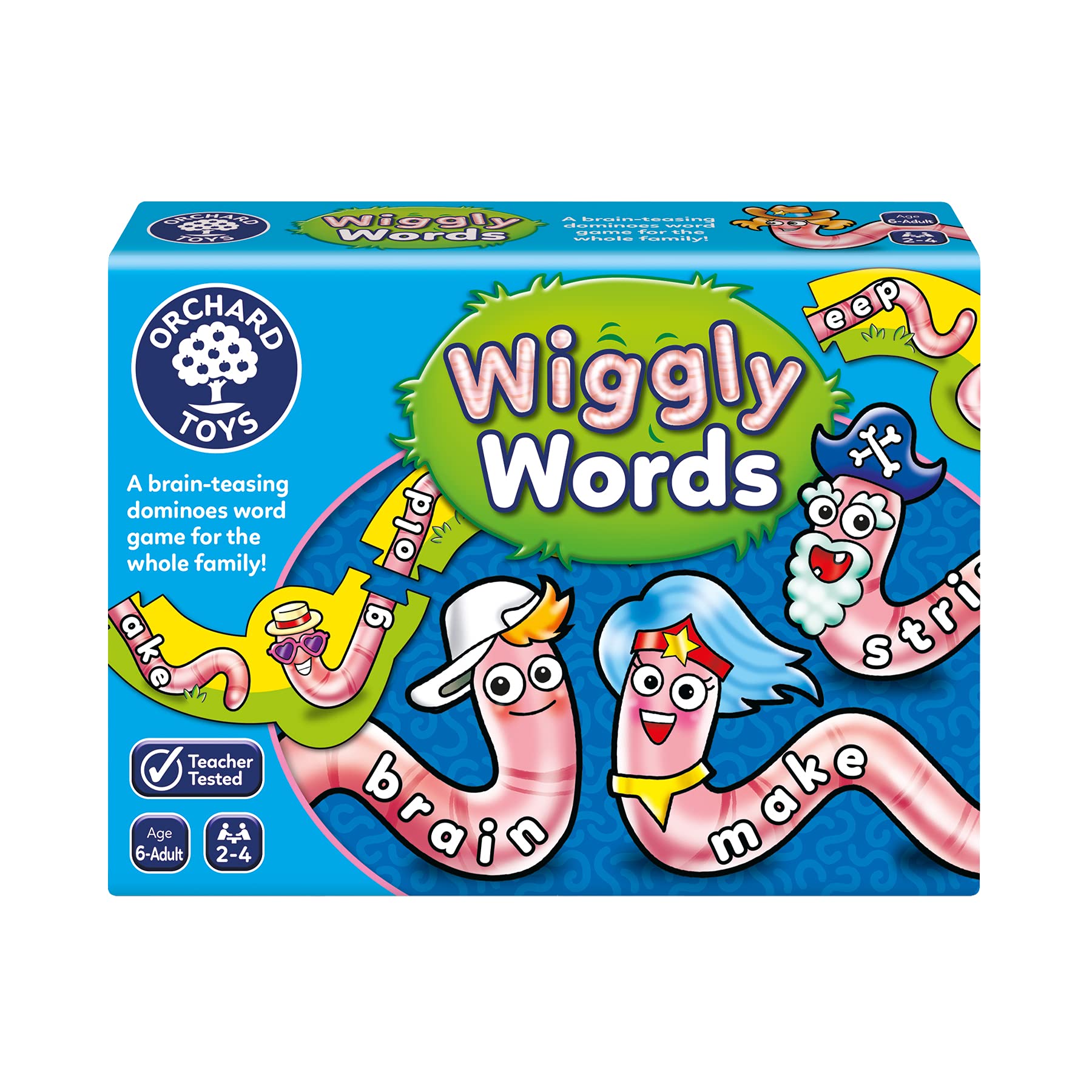 Orchard Toys Wiggly Words Game, Educational and Fun Spelling Game, Fun Family Game, Perfect for Kids Age 6-Adult