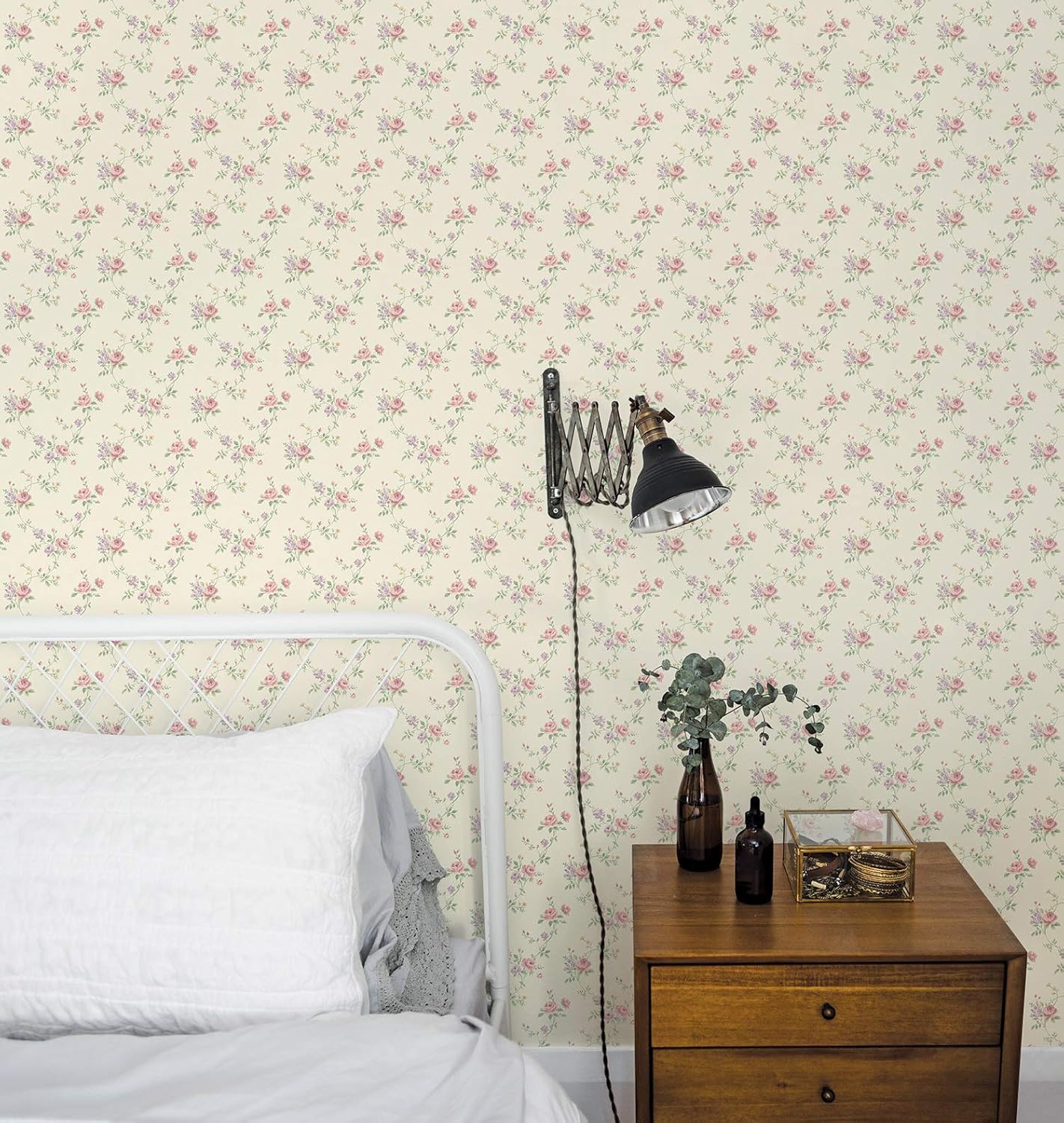 Galerie G67895 Miniatures 2 Rose Trail Design Wallpaper, Pink/Cream, 10m x 53cm - Image 3
