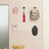 BELLE VOUS 16x Black Self-Adhesive Hat Hooks - Wall Mount Display Organiser Rack view 7