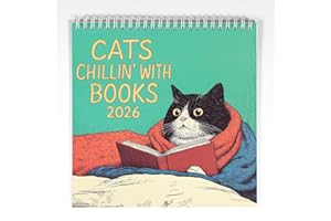 12 Month Cat Calendar 2026,Funny Calendar 2026,Cats Chillin' with Coffee 2026 Calendar,Personalised Wall Calendar 2026 for Ca