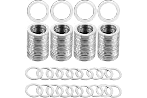 EATHEATY 200 Pcs M14 Aluminum Oil Drain Plug Crush Washers, Replaces OEM 94109-14000 - 14mm ID Drain Bolt Gaskets Compatible 