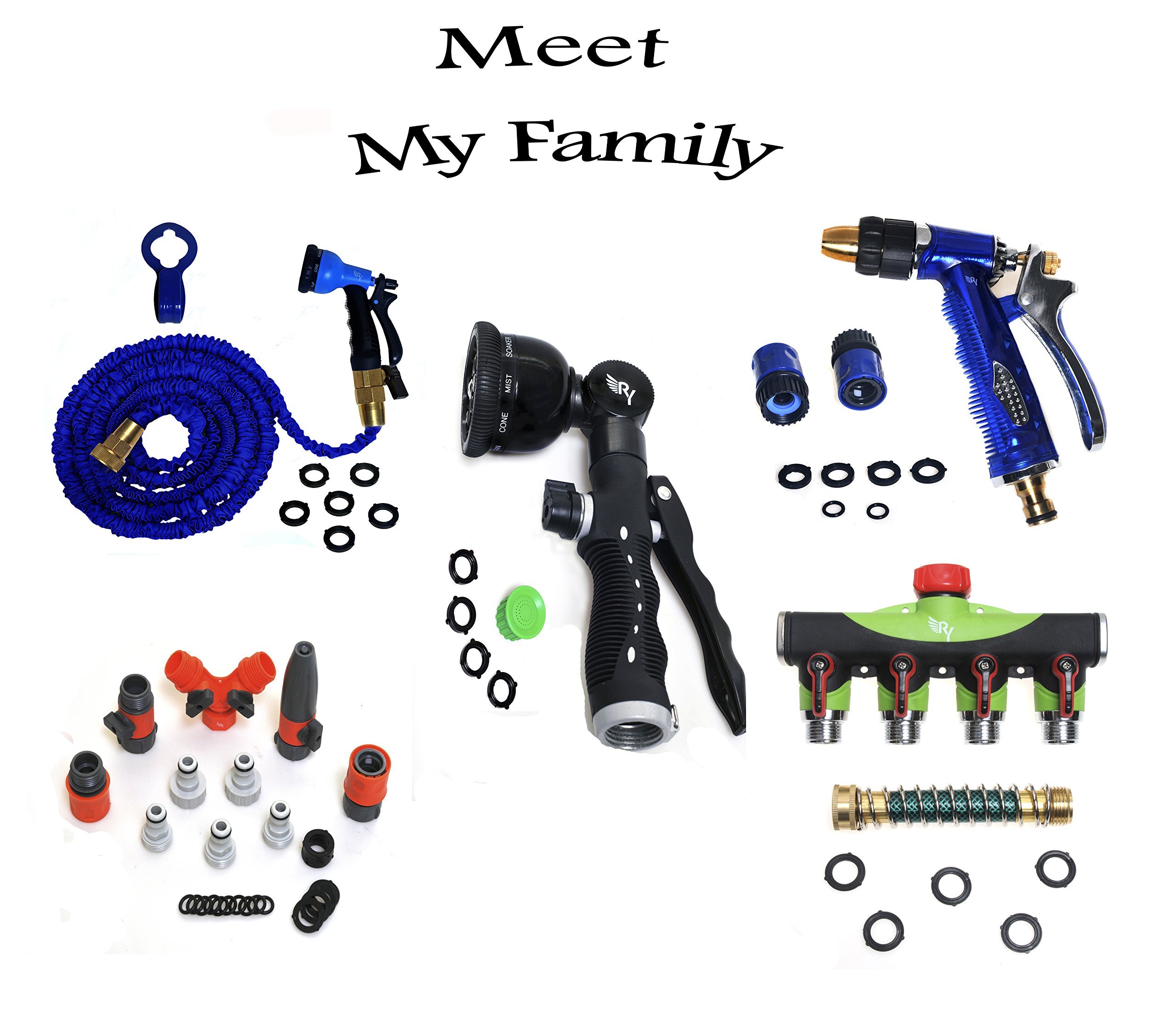 RAAYA GARDEN HOSE NOZZLE sprayer Swivel wand - Heavy Duty 9 Adjustable Pattern Pistol Grip Back & Front Trigger, Flow Control, Ergonomic, Watering & Cleaning: Car, Lawn, Pets – Maximum Satisfaction