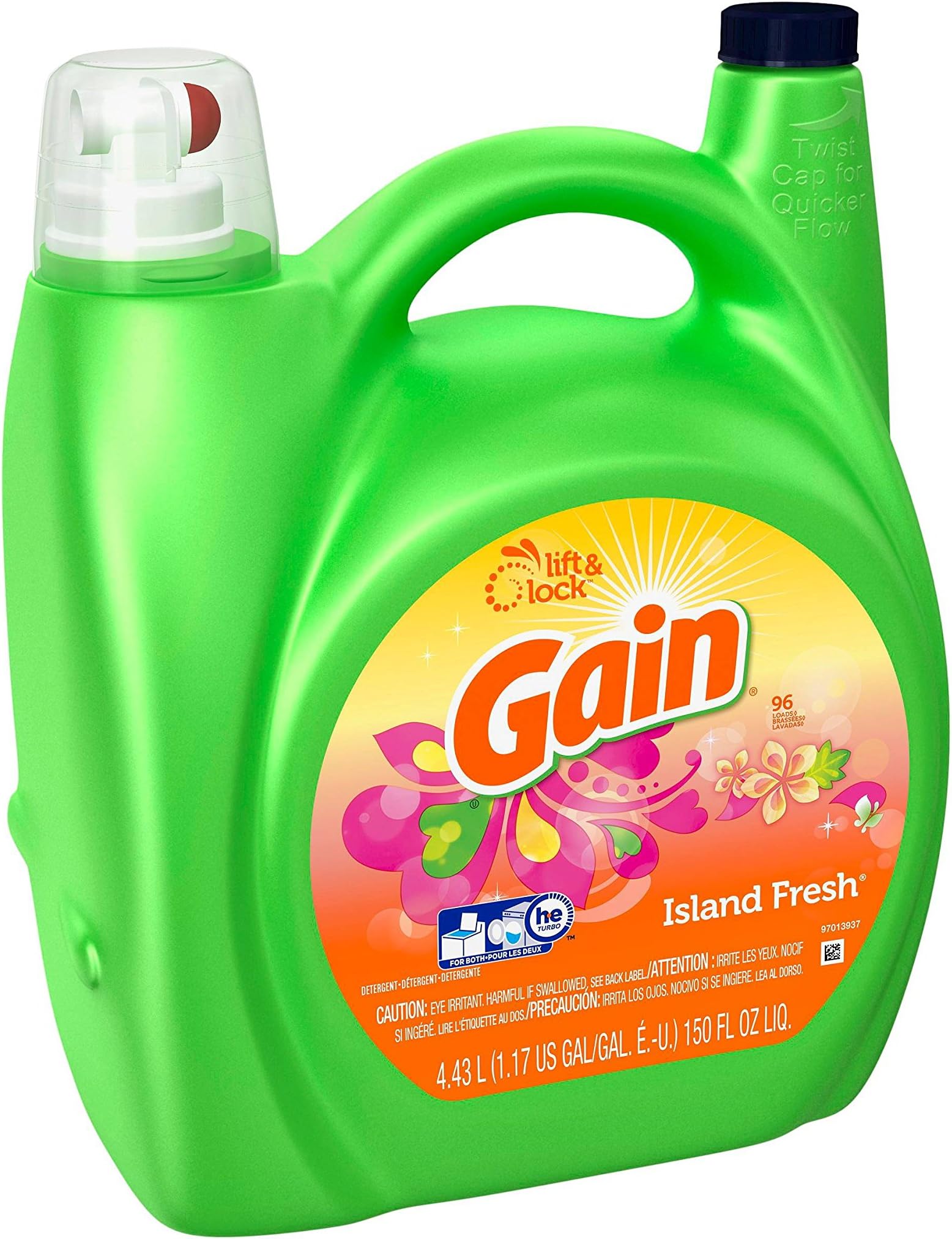 Gain HEC Island Fresh Liquid Laundry Detergent 96 Loads, 150 Fl Oz