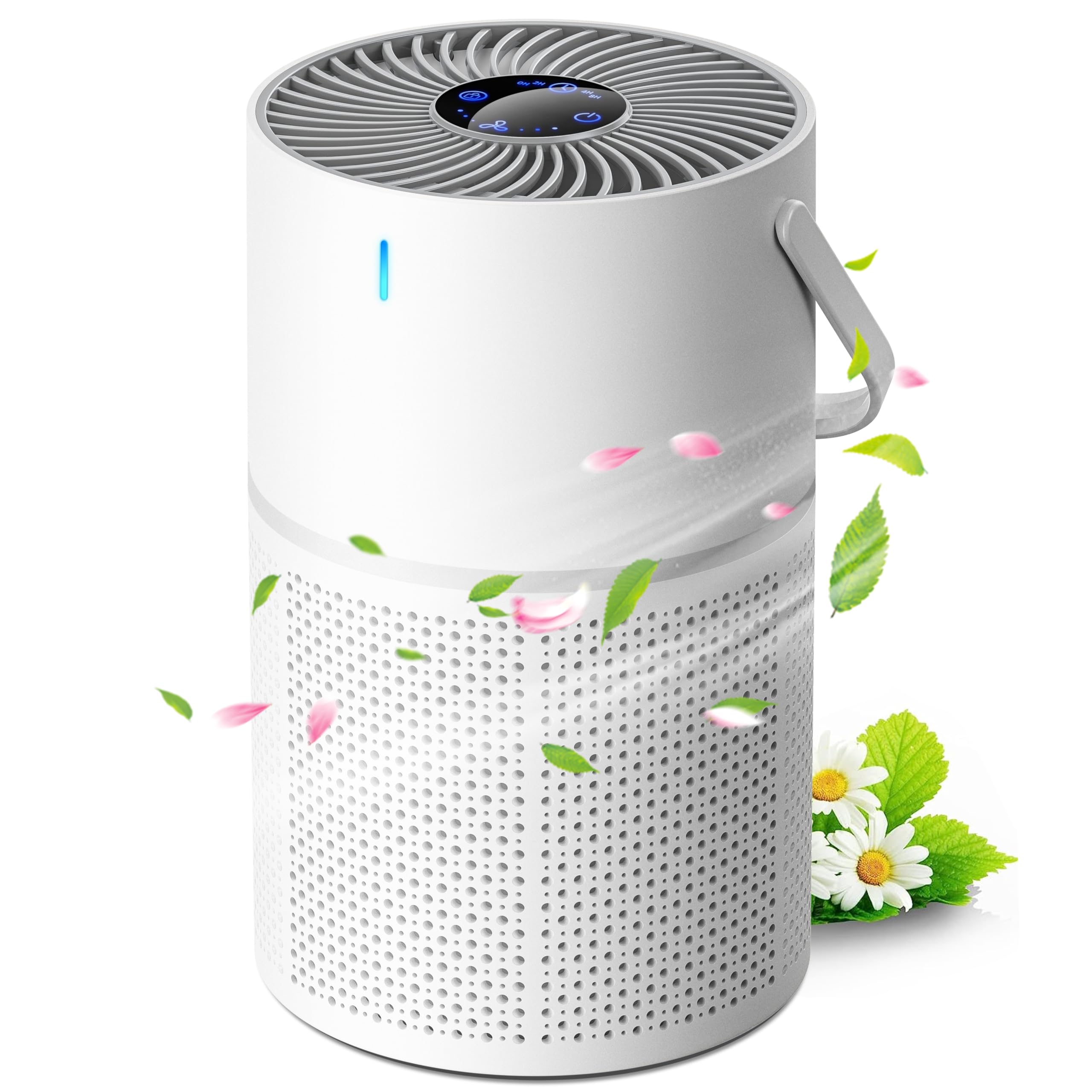 空気清浄機 小型 【360°循環浄化・極静音・花粉対策】13畳 USB 節電対策 強力脱臭 3段風速 LEDスクリーン 睡眠モード チャイルドロック タイマー付き 卓上 集じん /PM2.5/ ホコリ/ペット/除菌 マイナスイオン Hepaフィルター 活性炭フィルター ポータブル 日本語説明書付き商品画像