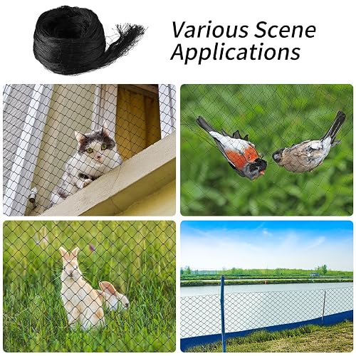 Nylon Cat Fence 10x26 Ft Cat Balcony Safety Net - Black Nylon Anti-Fall ...