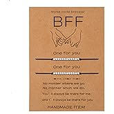 Lcherry Inspirational Gifts for Best Friend Funny Morse Code Bracelet Pinky Pomise Distance Matching Bracelets for Women Friendship Couple Bracelet for Men Women 2 Pieces