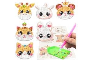 SINHOWANG Diamond Art Kits for Kids 4-8 Years Old, Arts and Crafts for Kids Ages 8-12 Girls Boys Art Supplies, 6pcs Animal Mosaics Gem Stickers Kit Great Gift for Birthday Party and Christmas