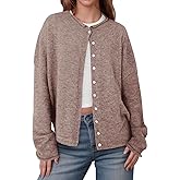 GREAIDEA Women Cardigan Sweaters Fall Fashion Button Up Long Sleeve Trendy Casual Open Front Sweater Winter Clothes Khaki M