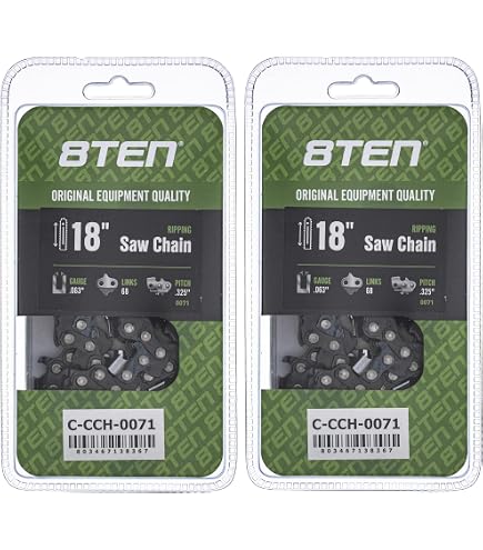 Amazon.com: 8TEN Semi Chisel Chainsaw Chain 18 Inch .063 3/8 Pitch