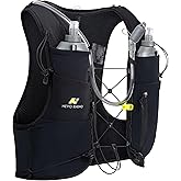N NEVO RHINO Running Hydration Vest with 1.5L Water Bladder & Dual 500ml Soft Flask for Men Women,Adjustable Lightweight 5L Water Backpack for Hiking Trail Running Marathon Cycling
