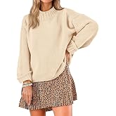Saodimallsu Womens Oversized Sweaters Mock Neck Chunky Knit Pullover Tops | Long Sleeve, Fall Winter, Loose,Roll