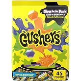 Gushers Tropical Nightmare Fruit Snacks, Halloween, 45 ct, 19.8 oz | Glow in the Dark Mini Pouches with Halloween Jokes, Gluten Free, Gelatin Free, Good Source of Vitamin C