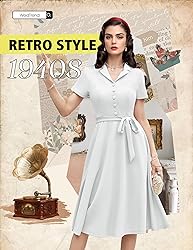 Wedtrend 50s Womens Dresses Modest 1940s Vintage