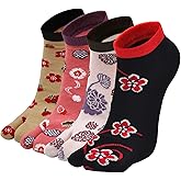 Artfasion Women Flip Flop Socks - Tabi Ankle Sock Colorful Two Toe Finger Running Socks for Womens Girls