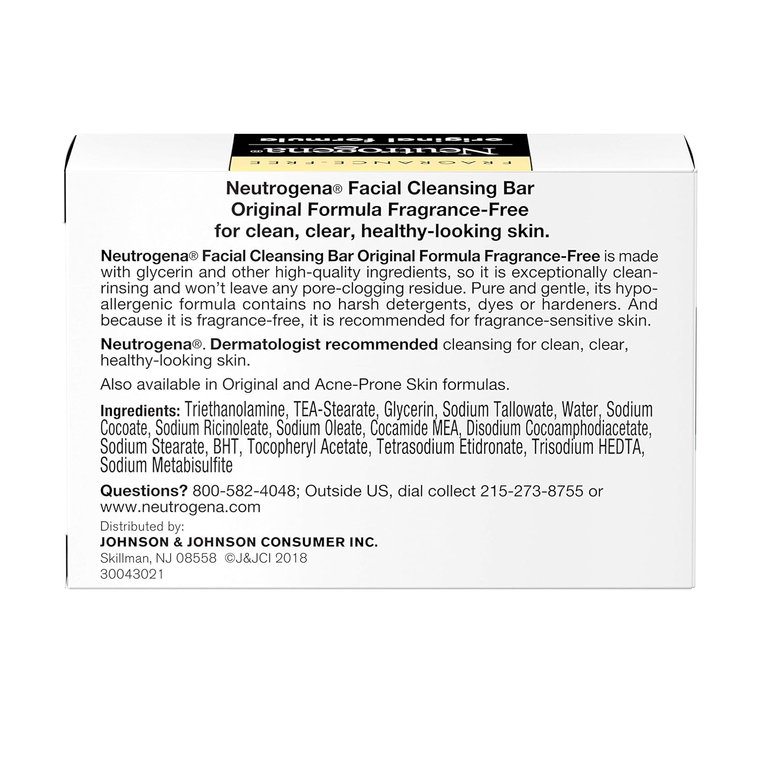 Neutrogena Original Fragrance-Free Facial Cleansing Bar with Glycerin, Pure & Transparent Gentle Face Wash Bar Soap, Free of Harsh Detergents, Dyes & Hardeners, 3.5 oz (Pack of 3): Beauty
