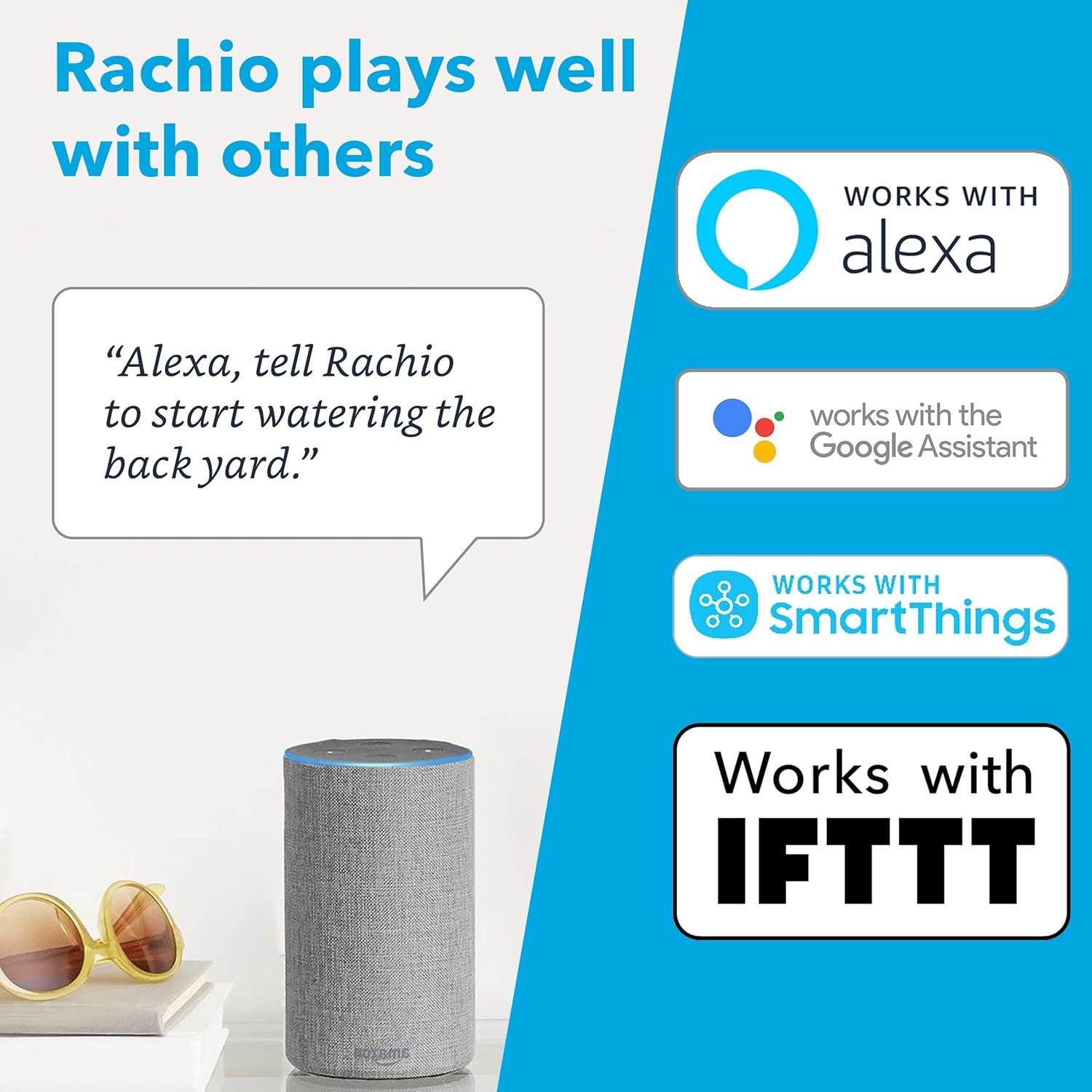 Rachio 8ZULWC-L R3e Generation: Smart, 8 Zone Sprinkler Controller, Compatible with Alexa, Gen, Gray : Garden & Outdoor
