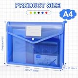 Vicloon A4 Plastic Wallets 5 Pack with Snap Closure Card Slot Transparent view 2