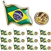 cinfac 12/25/50pcs small Brazil Flag lapel pin Brazilian flag pins bulk