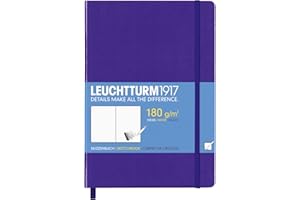 Leuchtturm1917 A5, Pure White 349374 Sketchbook Medium Extra Strong Paper 180 g/m²) 96 Pages – Purple
