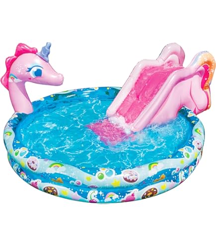 Piscina Hinchable Intex Unicornio Con Aspersor – 272x193x104 Cm, 151 Litros, Para Niños 2+ Años