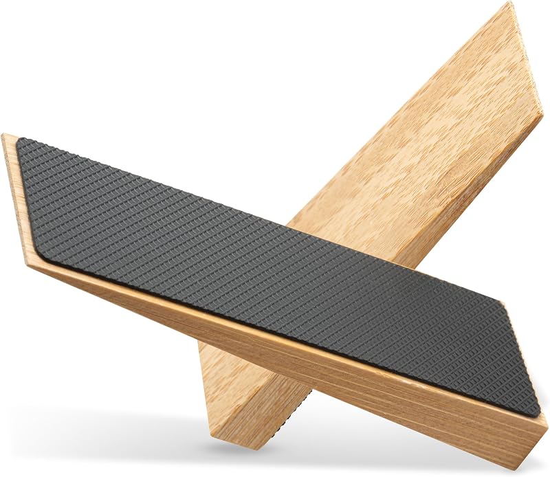 BAM BOO BOX Bamboo Door Stoppers Non-Slip Rubber Base Set of 2 Wooden Door