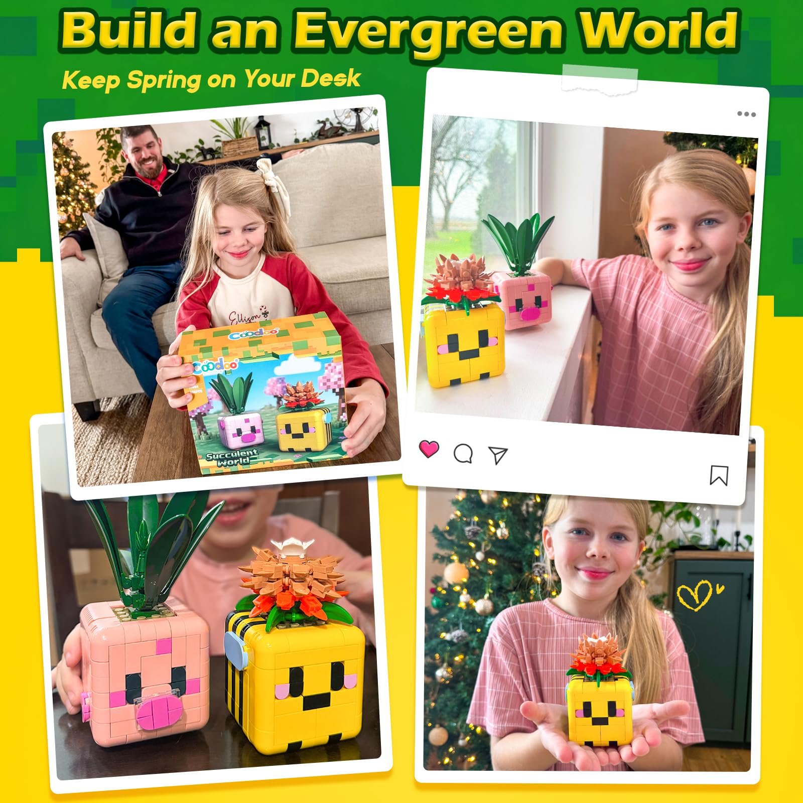 Plants Pflanzliche Botanik Bausteine - Kompatibel mit Lego Botanicals Pflanzen für Jungen & Mädchen als kreative Schreibtisch Bonsai Deko Ration, Weihnacht Geburtstags Geschenke für Mädchen 2