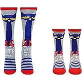 Pete the Cat Socks (Adult & Youth) (2 Pair) - Gifts Crew Socks - Fits Shoe Size: 4-10 (Ladies) & 9-3 (Kids)