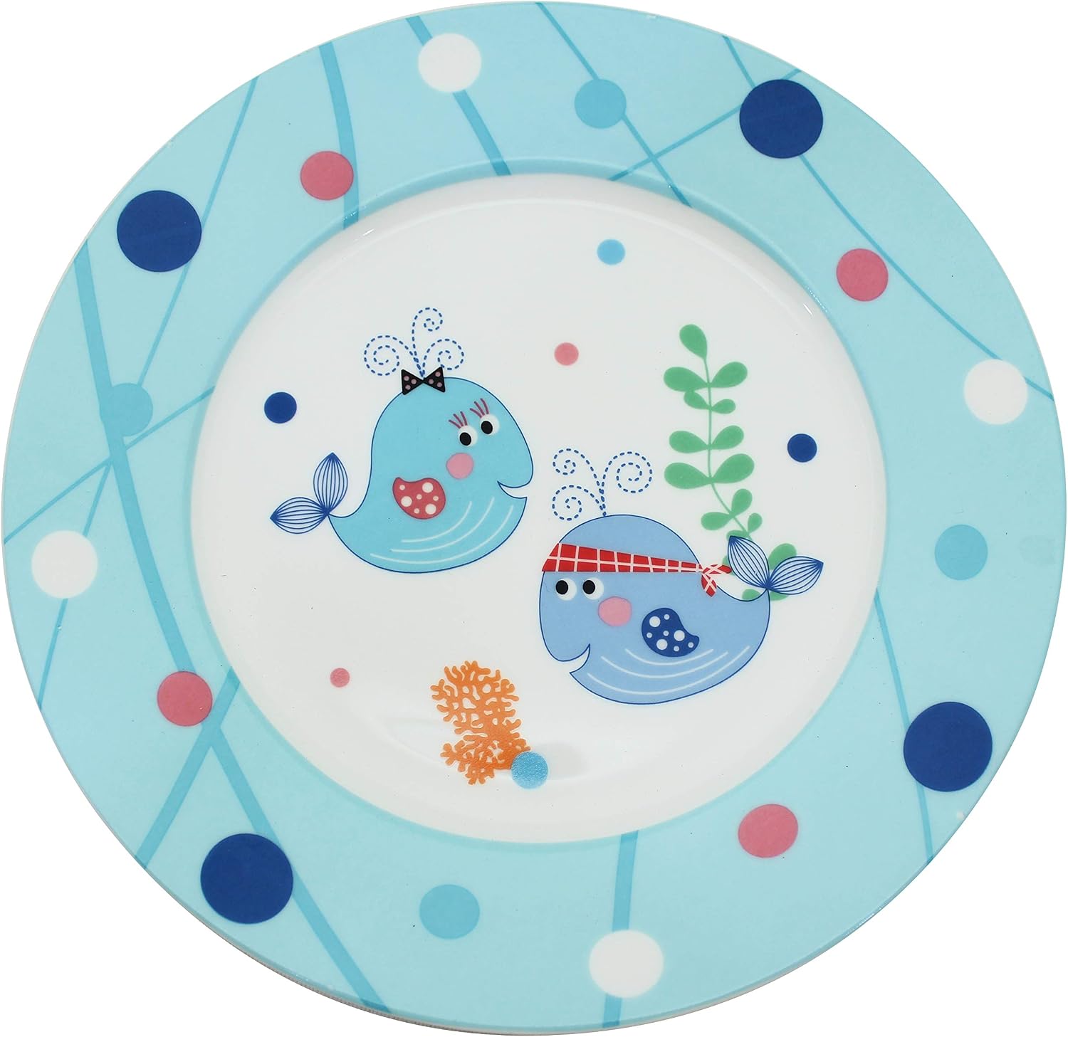 EXZACT 6-Piece Children's Dinner & Cutlery Gift Set, Stainless Steel & Porcelain, Sea Gift Set - Image 4
