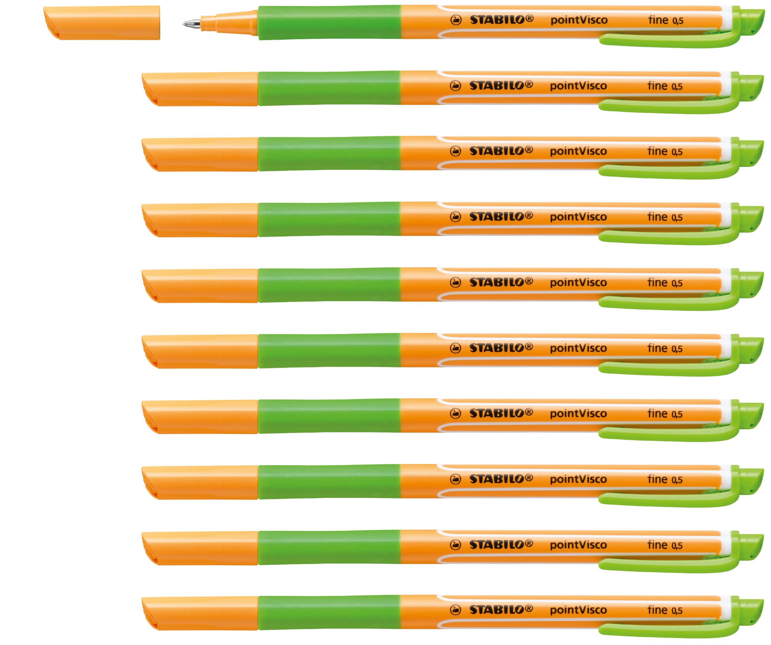 STABILO Gel Rollerball pointVisco Box of 10 Leaf Green