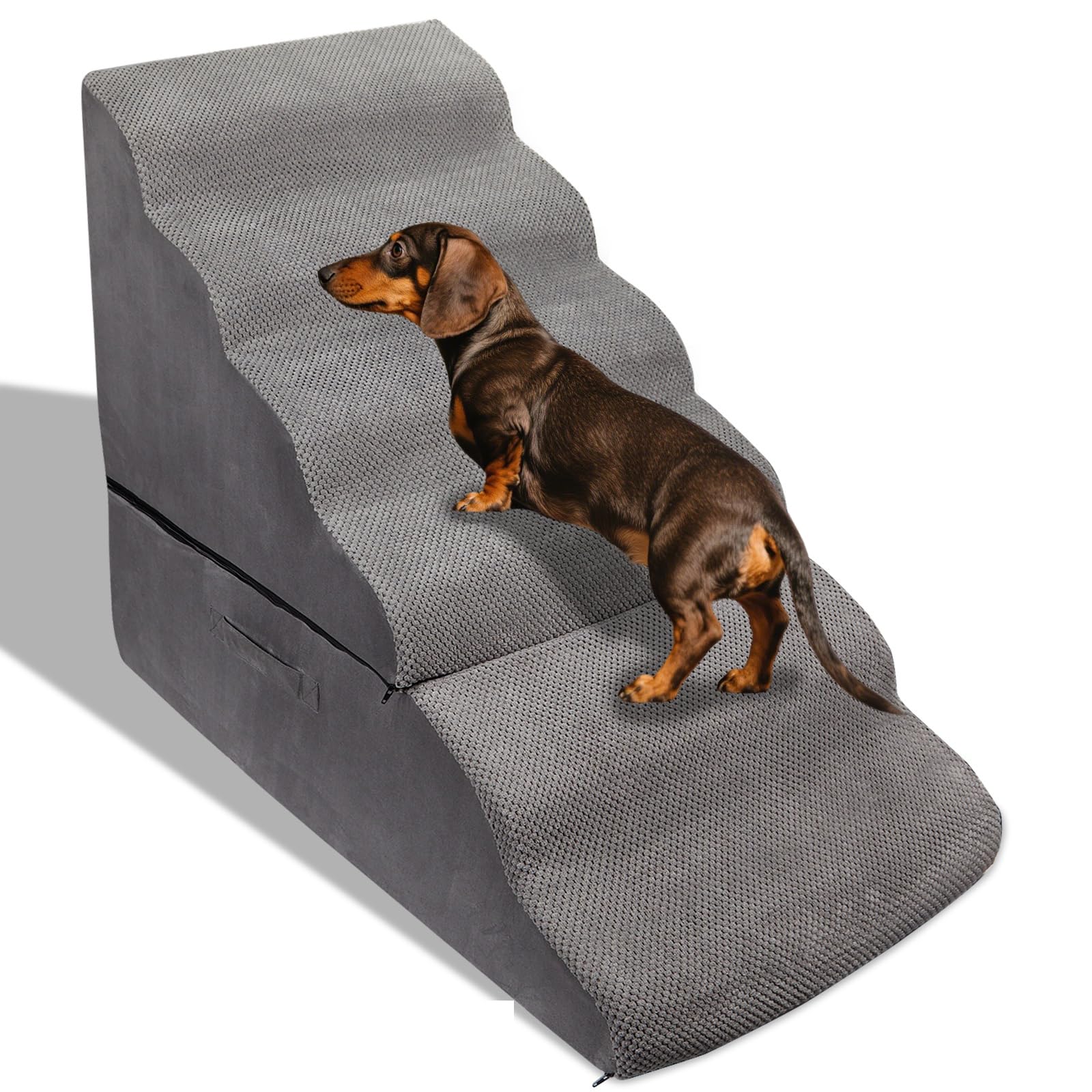 Photo 1 of INRLKIT Dog Stairs&Steps for 30 Inches High Bed Up to 30-36 Inch Tall, Pet Cat Ramp Ladder for Small Dogs, Doggie, Old Cats, Kitty, Small Animals Grey No Assembly Required