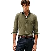 Tommy Hilfiger Mens Long Sleeve Corduroy Shirts in Regular Fit, Men's Button Down Shirt