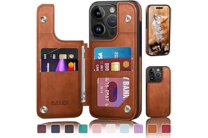DJDUCK Designed for iPhone 15 Pro Max Case Wallet with Card Holder, [Magnetic Clasp Folio Cover][RFID Blocking Leather Protection] Shockproof Women Men Cases 6.7 Inch for Apple 15 ProMax Light Brown