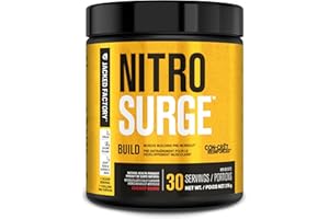 Nitrosurge Build Pre Workout - PreWorkout Powder w/Con-Cret Creatine HCL, Beta Alanine, & L-Citrulline for Increased Energy, 