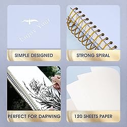 Hardcover Sketchbook for Drawing 8.5 x 11 Spiral