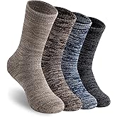 Sofvoyami Sports Crew Socks 4 Pack Moisture-Wicking Cushioned Heel High Elasticity for Hiking, Cycling, Running (Grey)