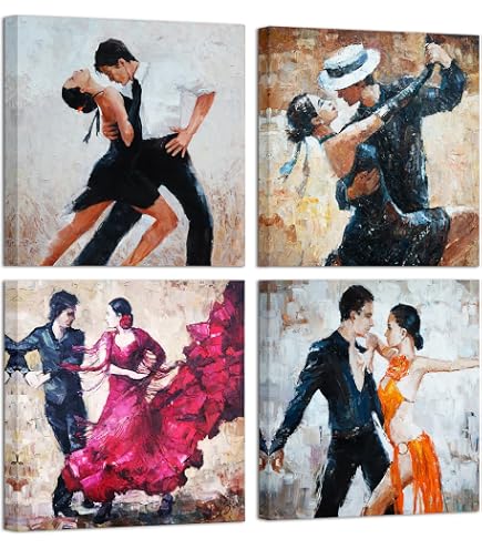 A couple dancing the tango the woman in a red dress and the man in a black suit | Premium AI