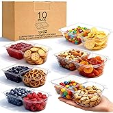 CUNLU 10 OZ Reusable Snack Containers with Lids & New Snack Pack Containers-Double Compartment Meal Prep Containers,Compartment Condiment Containers,Perfect for Bulk Meal Prep & On-the-Go (10 Sets)