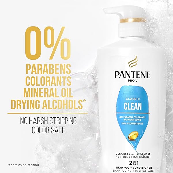 PANTENE PRO-V CLASSIC CLEAN 2IN1 SHAMPOO + CONDITIONER, 17.9OZ/530ML