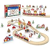 Wooden Train Set, Train Track for Toddlers 3-5, Wooden Tracks Kids Girls Boys Toys, 42Pcs Trains Toy Set for 3 4 5 6 Year Old Compatible with Thomas, Brio