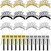 Openfly New Years Eve Party Supplies 2026 Happy New Year Headband Tiara New Year Fringed Noise Makers Party Favors