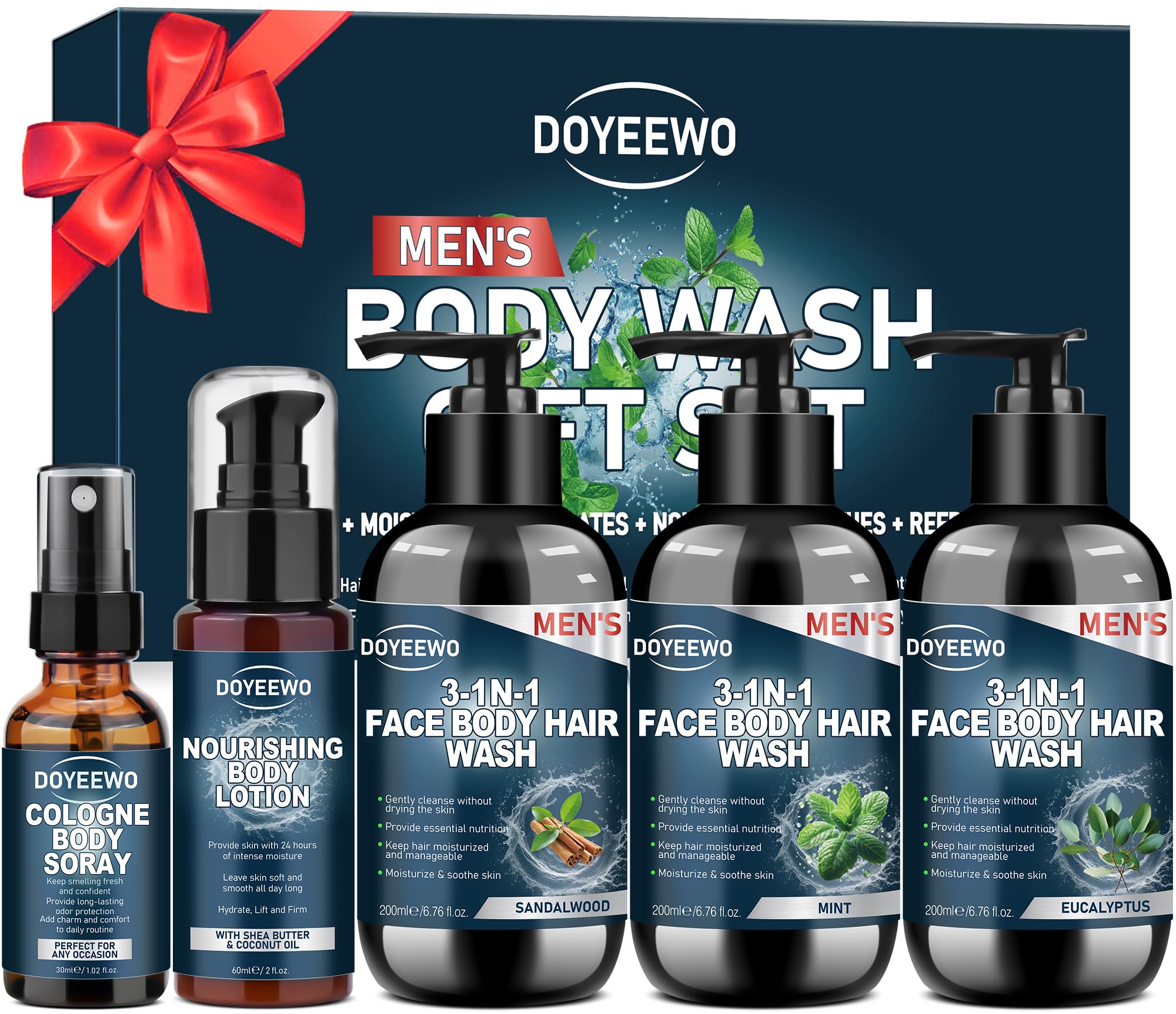Gifts for Men,Mens Body Wash Gift Set, Cleanses, Hydrates, Nourishes & Soothes Skin,Mens Gifts Ideas,Stocking Stuffers Christmas Gifts for Him Dad Boyfriend Husband Valentines Fathers Birthday Gifts