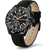 Seenero Men's Leather Band Chronograph Watch Big Face Luminous Analog Quartz Date - Work Waterproof Adjustable Strap Sport Casual Classical Fashion Designer Dress Wrist Watches & Elegant Gifts for Men