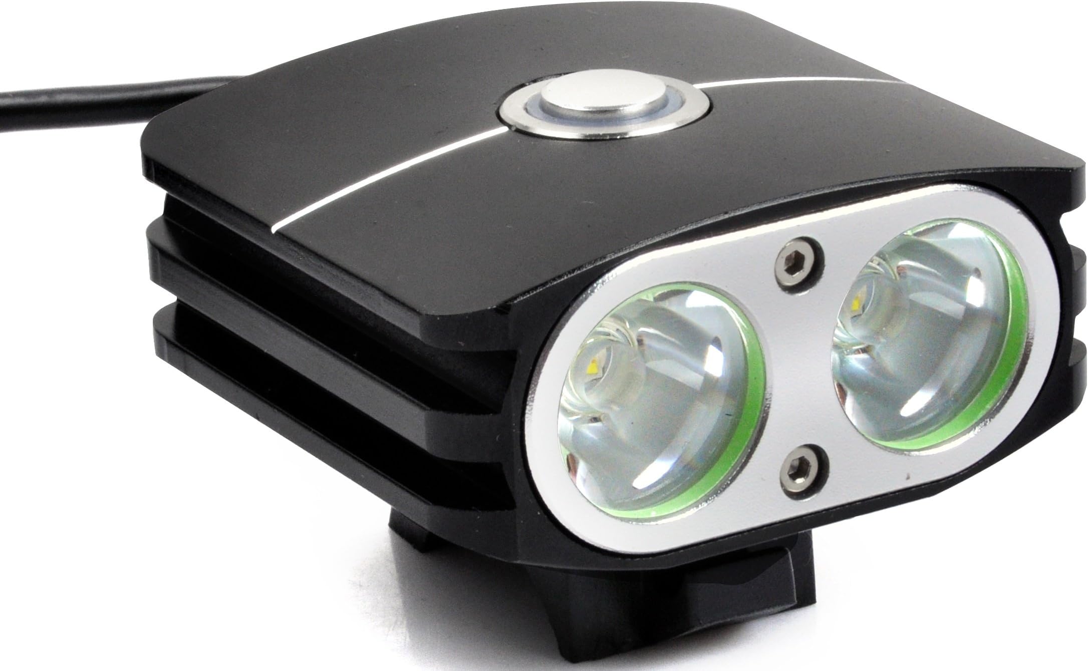 Amped Bike Lights K-20/21 Professional Series Powerful Bright 2000 Lumen Dual LED Headlight- Bar or Helmet Mount- Quick Release- Waterproof 4 Cell Li-ion Rechargeable Battery-